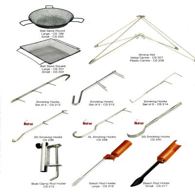 Bait Seive / Shrimp Net / Smoking Hooks / Rod Holder